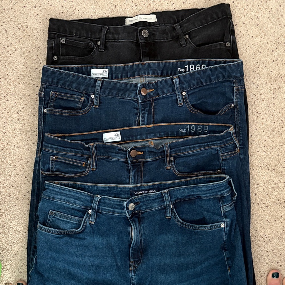 Women's Black and Blue Jeans Set